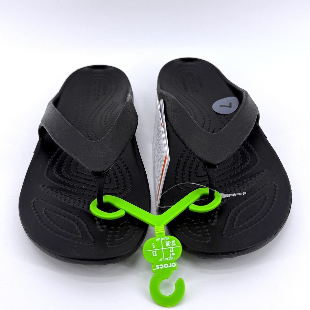 Crocs Kadee II Flip W Black Womens Size 7 Sandals Beach Vaca Pool 202492-001 NEW - Picture 3 of 9